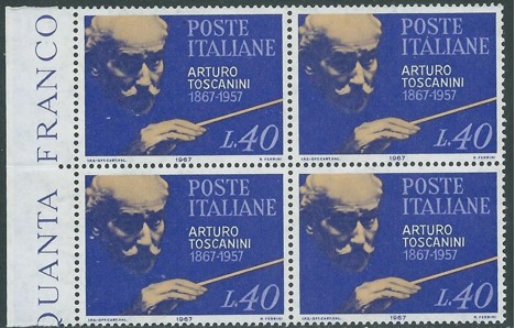 Koleksiyon, Pullar, İtalya 1967 Damgasız Toscanini’Nin Doğumunun 100.