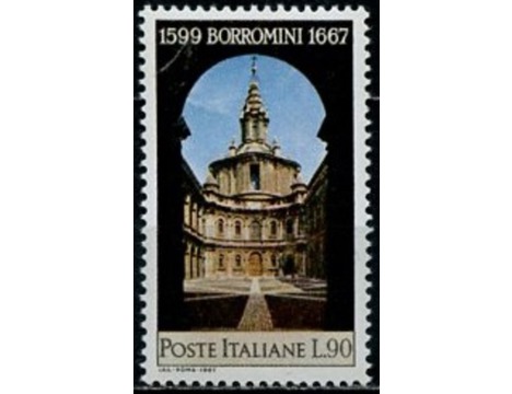 Koleksiyon, Pullar, İtalya 1967 Damgasız Borromini’Nin Ölümünün 300. Y
