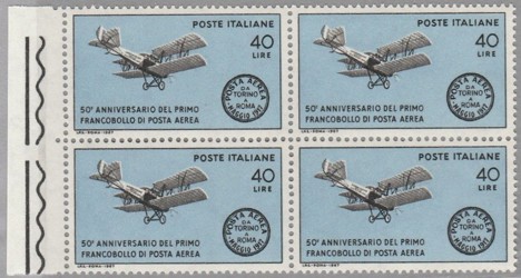 Koleksiyon, Pullar, İtalya 1967 Damgasız İlk İtalyan Hava Postasının 5