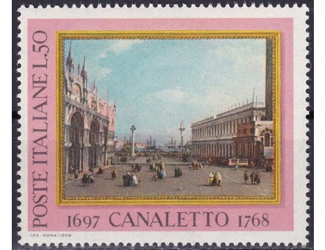 Koleksiyon, Pullar, İtalya 1968 Damgasız Canaletto'nun Ölümünün 200.Yı