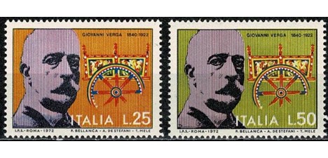 Koleksiyon, Pullar, İtalya 1972 Damgasız Verga'nın Ölümünün 50.Yılı Se