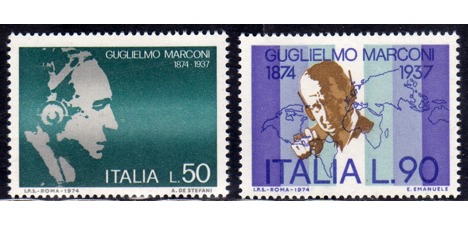 Koleksiyon, Pullar, İtalya 1974 Damgasız Marconi’Nin Doğumunun 100. Y