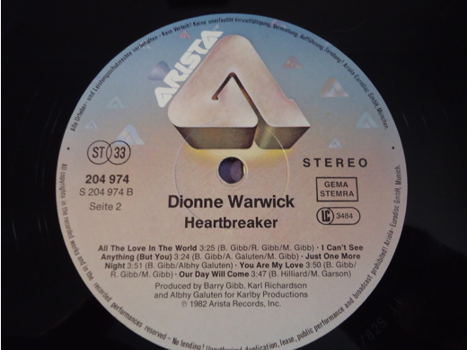 Dionne Warwick Heartbreaker Plak Müzik, Film (Plak,Cd, Dvd) : Dionne Warwick - Heartbreaker Lp Tertemiz