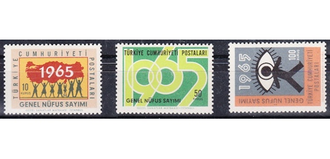 Koleksiyon, Pullar, 1965 Damgasız Genel Nüfus Sayımı Serisi
