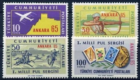 Koleksiyon, Pullar, 1965 Damgasız Ankara 65 1.Milli Pul Sergisi Serisi