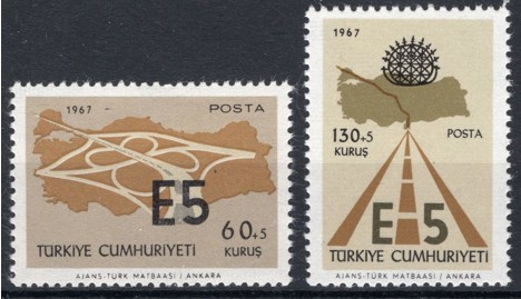 Koleksiyon, Pullar, 1967 Damgasız E-5 Karayolunun Tanıtımı Serisi