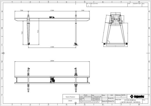 AKEL MACHİNE SATILIK PORTAL VİNÇ  İş Makineleri : 2.Satılık 10 TONLUK PORTAL VİNÇ