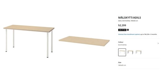 IKEA MÅLskytt/Adıls Mobilya : Ahşap Çalışma Masaları Ikea masa 140x60 cm