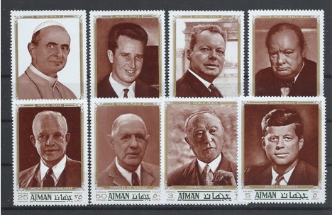 Koleksiyon, Pullar, Ajman 1970 Damgasız Barış İçin Savaşçılar Serisi