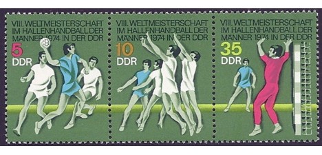 Koleksiyon, Pullar, Almanya (Doğu) 1974 Damgasız Dünya Erkekler Hentbo