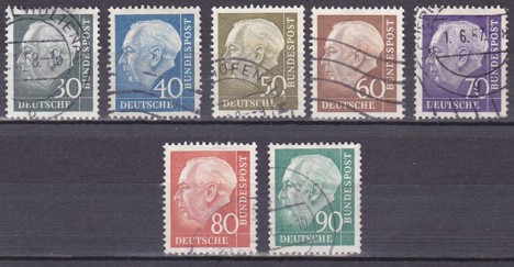 Koleksiyon, Pullar, Almanya (Batı) 1957 Damgalı Prof. Dr. Th. Heuss (Y