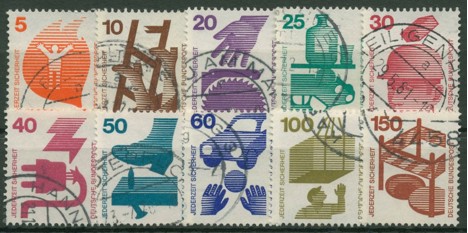 Koleksiyon, Pullar, Almanya (Batı) 1971 Damgalı Kazalar Hakkında Bilgi