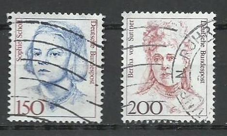 Koleksiyon, Pullar, Almanya (Batı) 1991 Damgalı Ünlü Kadınlar Serisi 2