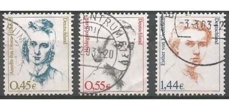 Koleksiyon, Pullar, Almanya (Batı) 2002 Damgalı Alman Tarihinde Kadınl