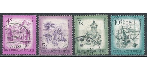 Koleksiyon, Pullar, Avusturya 1973 Damgalı Avusturya Manzaraları Seris