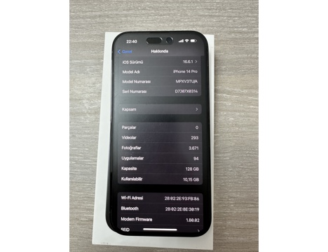 Cep Telefonu, Apple, İphone 14 Pro 128Gb (Temiz)