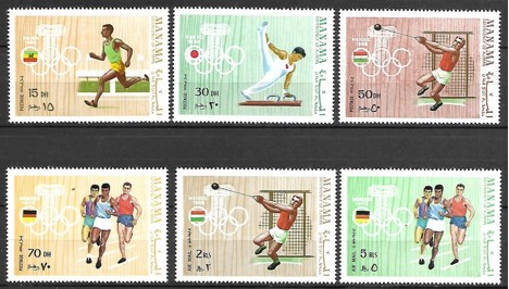 Koleksiyon, Pullar, Manama 1969 Damgasız Mexico Olimpiyat Oyunları Ser