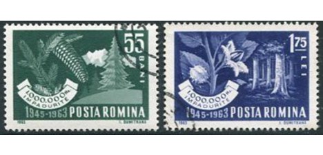 Koleksiyon, Pullar, Romanya 1963 Damgalı Ağaçlandırma Serisi