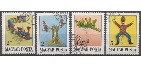Koleksiyon, Pullar, Macaristan 1988 Damgalı Eski Oyuncaklar Serisi