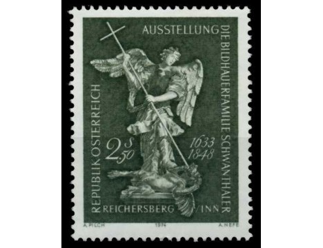 Koleksiyon, Pullar, Avusturya 1974 Damgasız Schwanthaler Ailesi -Sanat