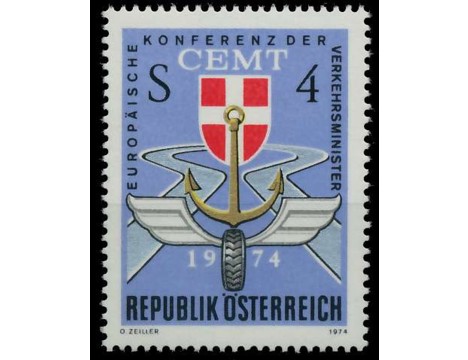 Koleksiyon, Pullar, Avusturya 1974 Damgasız Avrupa Ulaştırma Bakanları