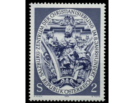 Koleksiyon, Pullar, Avusturya 1974 Damgasız Salzburg-8.Yüzyılda Hırist
