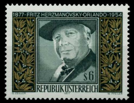 Koleksiyon, Pullar, Avusturya 1977 Damgasız Fritz Herzmanovsky Orland