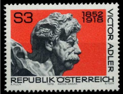 Koleksiyon, Pullar, Avusturya 1978 Damgasız Victor Adler’İn Ölümünün 5