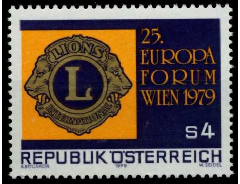 Koleksiyon, Pullar, Avusturya 1979 Damgasız Viyana 25. Avrupa Lions Ku