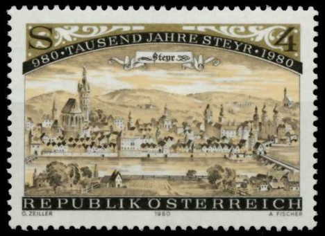 Koleksiyon, Pullar, Avusturya 1980 Damgasız Steyr’İn 1000.Yılı Serisi