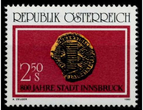 Koleksiyon, Pullar, Avusturya 1980 Damgasız İnnsbruck Şehri’İnin 800.Y