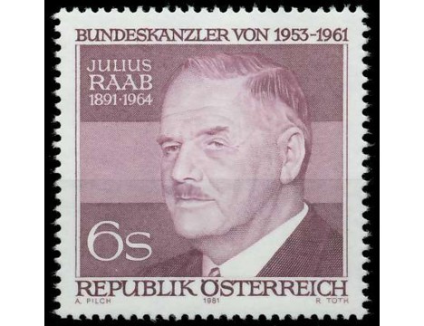 Koleksiyon, Pullar, Avusturya 1981 Damgasız Julius Raab’In Doğumunun 9