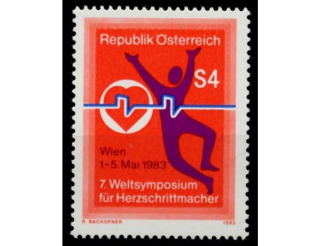 Koleksiyon, Pullar, Avusturya 1983 Damgasız 7. Uluslar Arası Kalp Pill