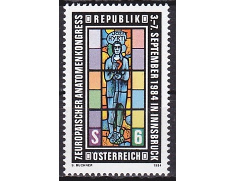 Koleksiyon, Pullar, Avusturya 1984 Damgasız Avrupa 7.Anatomi Kongresi