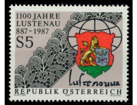 Koleksiyon, Pullar, Avusturya 1987 Damgasız Lustenau’Nun 1100.Yılı Ser