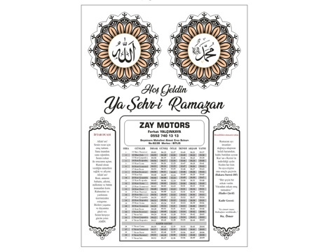 Diğerleri, Kategorisi Olmayan Her Şey, Beylikdüzü Matbaa, İmsakiye İmalatı Firma Reklam Baskılı İmsakiye