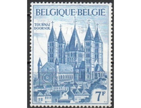 Koleksiyon, Pullar, Belçika 1971 Damgalı Tournai Katedrali’Nin 800.Yıl