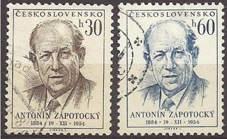 Koleksiyon, Pullar, Çekoslavakya 1954 Damgalı Zapotocky’Nin Doğumunun