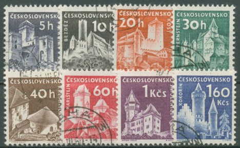 Koleksiyon, Pullar, Çekoslavakya 1960 Damgalı Çekoslavak Kaleleri Seri