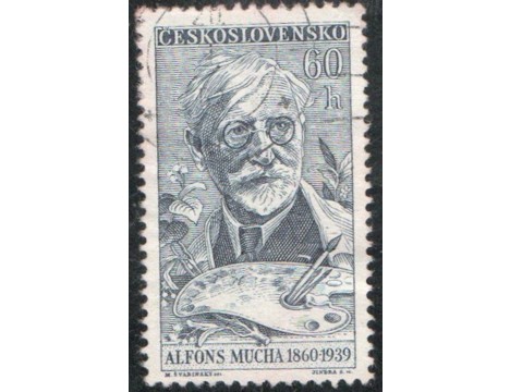 Koleksiyon, Pullar, Çekoslavakya 1960 Damgalı Pul Günü ve Alfons Mucha