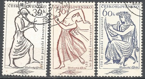 Koleksiyon, Pullar, Çekoslavakya 1961 Damgalı Prag Konservatuvarı’Nın