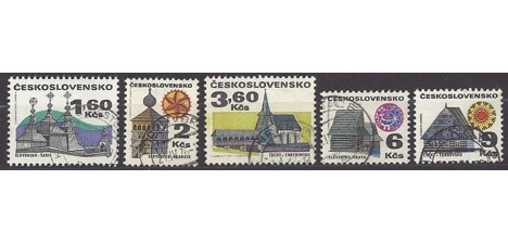 Koleksiyon, Pullar, Çekoslavakya 1971 Damgalı Binalar Sürekli Seri 2