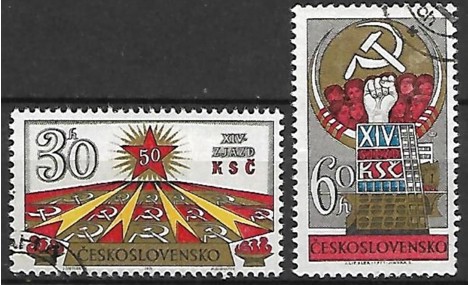 Koleksiyon, Pullar, Çekoslavakya 1971 Damgalı 14. Çek Kominist Parti K