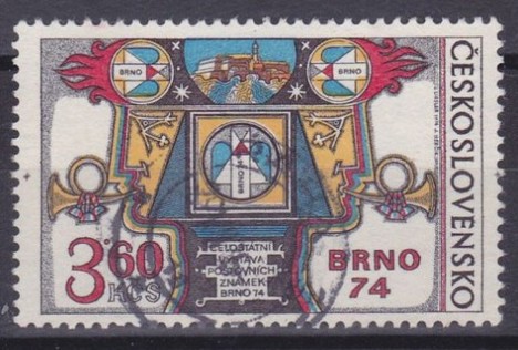 Koleksiyon, Pullar, Çekoslavakya 1974 Damgalı Brno 74 Pul Sergisi Seri