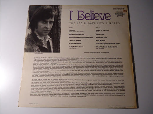 The Les Humphries Singers I Believe Plak Müzik, Film (Plak,Cd, Dvd) : I Believe -The Les Humphries Singers Lp Temiz