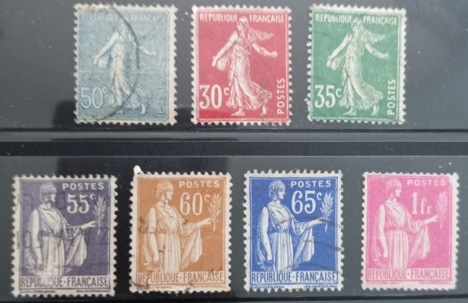 Koleksiyon, Pullar, Fransa 1937-38 Damgalı Sürekli Seri