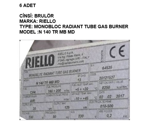 RIELLO N 140 TR MB MD BRULÖR RIELLO, İhtiyaç fazlası satılık  Brulör, N 140 TR MB MD