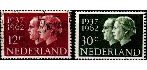 Koleksiyon, Pullar, Hollanda 1962 Damgalı Kraliçe Juliana ve Prens Ber