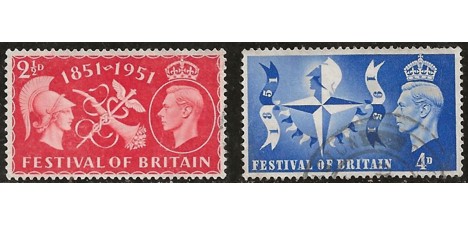 Koleksiyon, Pullar, İngiltere 1951 Damgalı Britanya Yıldönümü Sergsi S