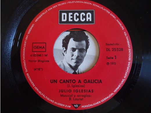 Julio Iglesias Un Canto A Galicia 45'lik Plak Müzik, Film (Plak,Cd, Dvd) : Julio Iglesias - Un Canto A Galicia 45'lik Temiz